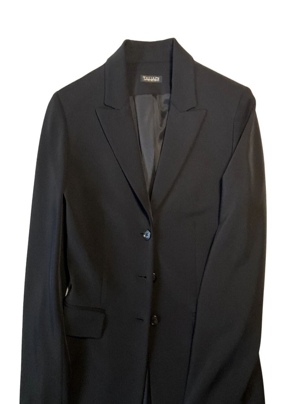 Tahari 3-Button Peak-Lapel Black Blazer - Size 2